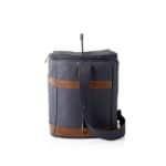 The side view of the Personalized 12-Pack Craft Beer Cooler (4908N) shows the fine leather accent in detail.