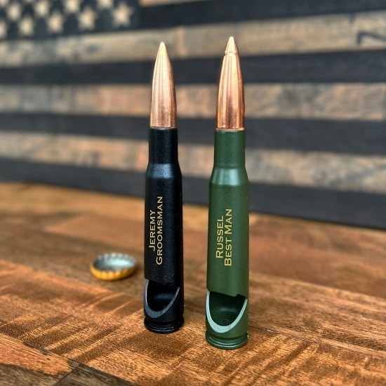 BREW SHOT Personalized Authentic .50 Caliber Bullet Bottle Opener