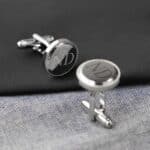 Our silver beaded cufflinks are custom engraved for each member of your wedding party