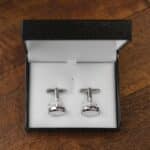 Overheard view of the cuff link gift box