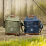 Blue and green personal cooler bags for groomsmen
