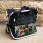 Camouflage cooler chair for outdoors and hunting fan groomsmen gifts
