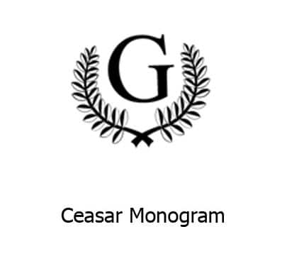Close Up of Caesar Monogram