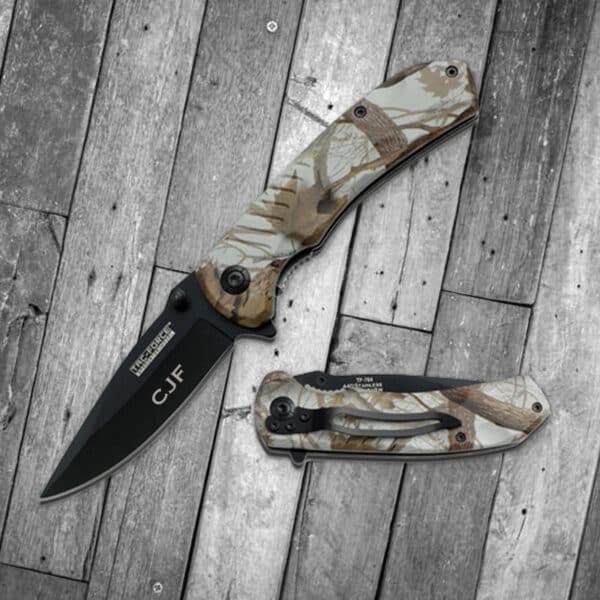 Deluxe Personalized Camouflage Lock Back Pocket Knife