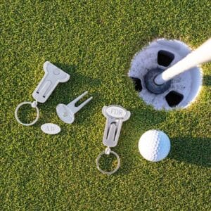 Engraved golf divot repair and ball marker for groomsmen gifts