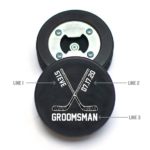 Hockey Puck Crossed Sticks Name & Date Design