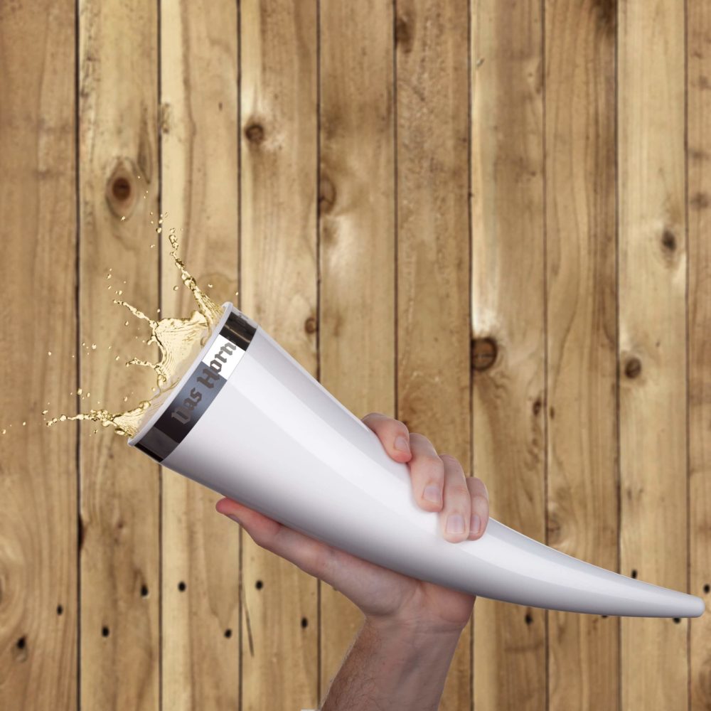The best engraved beer horn for your groomsmen will hold 16oz
