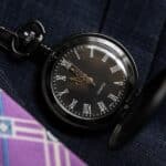 Matte Black Pocket Watch - Open