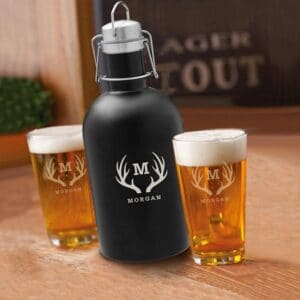 NIGHT MOVES Personalized Beer Tasting Set - Growler and 2 Glasses