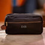 Personalized Black Canvas & Leather Dopp Kit