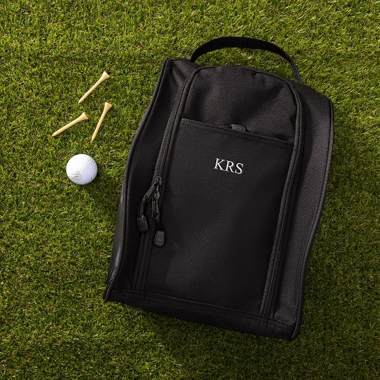 Personalized Black Golf Shoe Bag with Easy-Carry Handle - 1199