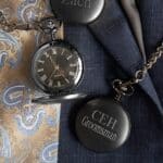 Personalized Black Matte Pocket Watch
