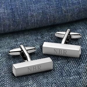 Personalized Cufflink Bars for Groomsmen (Gift Boxed)