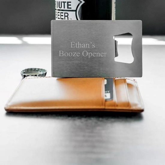 Personalized No Limit Credit Card Bottle Opener Groomsmen Gift