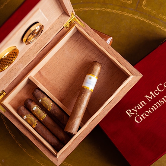 Personalized Rosewood Cigar Humidor - Holds 30 Cigars