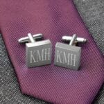Personalized Silver Square Cufflinks (Gift Boxed)