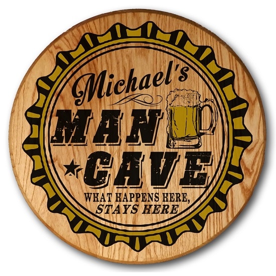Personalized Whiskey Barrel Man Cave Sign