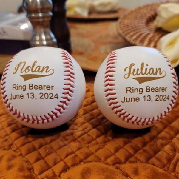 Personalized baseballs - custom engraved for wedding party