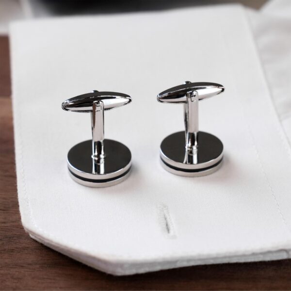 T-back closure on the back of the cufflinks