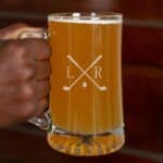 Classic groomsmen beer mug with golf design