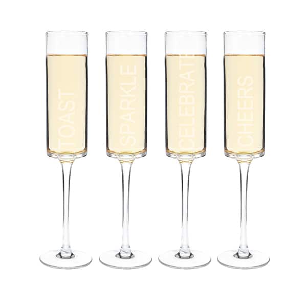 Celebrate! Contemporary Champagne Flutes (Set of 4)