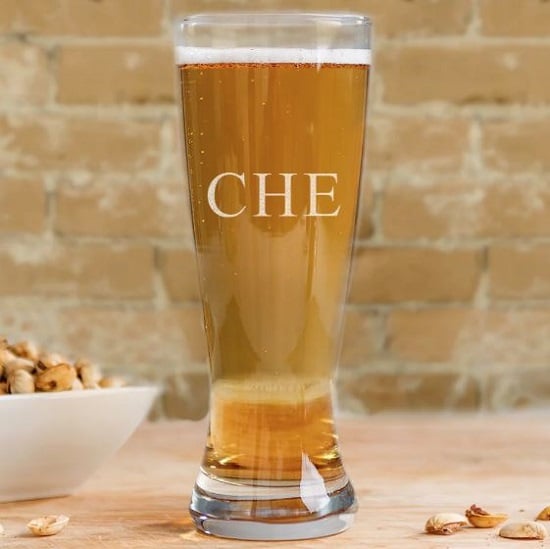 groomsmen beer glass with initials