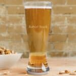 Groomsmen pilsner glass engraved with a name
