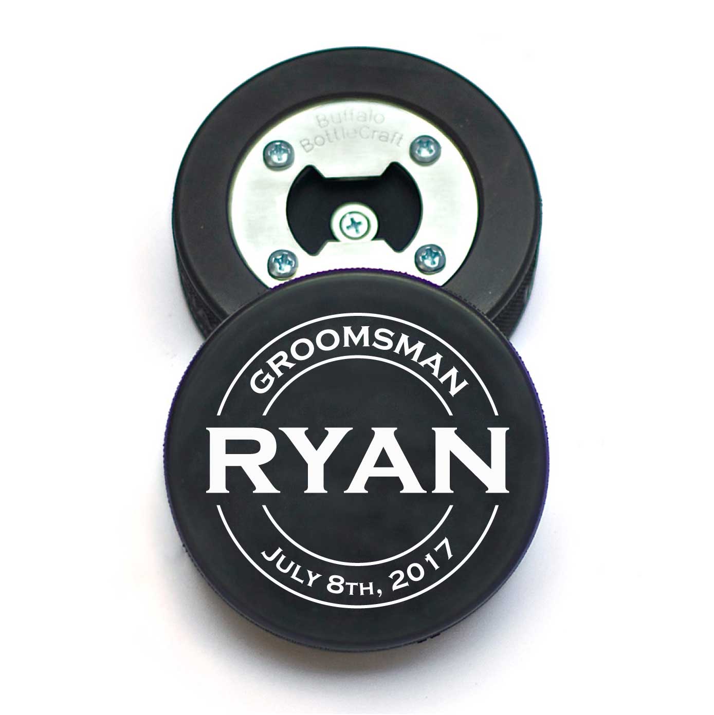 Coworker Gift Husband Gift 60th Birthday Gift Idea Bottle Opener made from REAL Hockey Puck