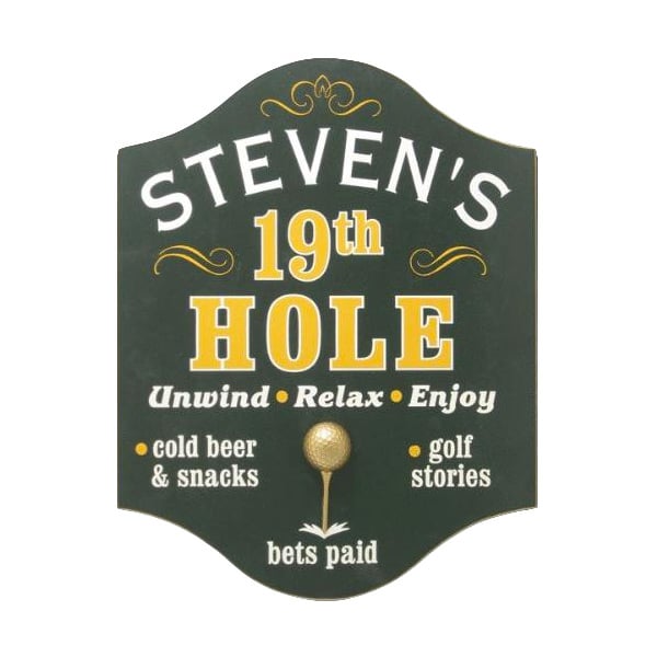 Custom 19th Hole Wood Bar Sign