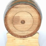 Back of card holder barrel with closed trap door