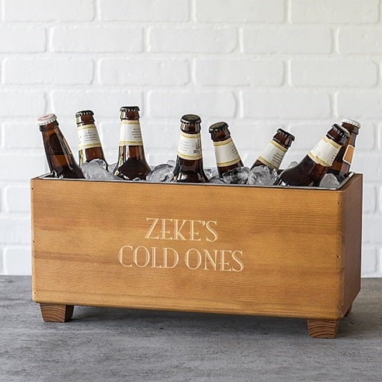 THE TROUGH Personalized Wooden Beer and Wine Chiller