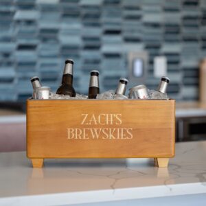 THE TROUGH Personalized Wooden Beer and Wine Chilling Bucket
