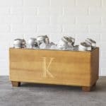 The party beer trough laser engraved with a large single initial