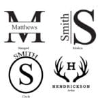 Monogram styles for the Black Matte Groomsman Growler