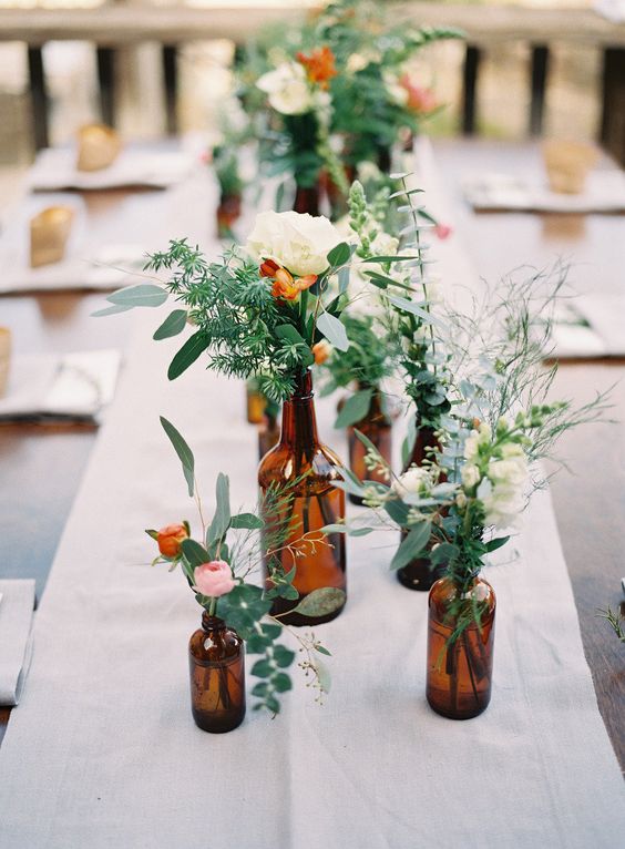 beer bottle centerpiece