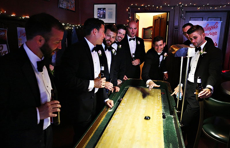 groomsmen shuffleboard