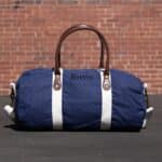 Blue Canvas & Leather Duffle Bag - Outdoors