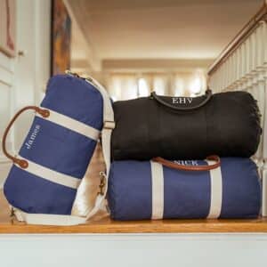 Personalized GOING PLACES Classic Canvas & Leather Duffle Bag for Groomsmen