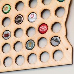 Close-up view of the edge and beer cap slots.