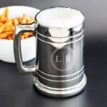 Personalized Gunmetal Mug with Circle Monogram Design