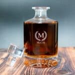 Circular whiskey decanter gift for men