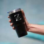 Insulated black travel drink mug for groomsmen