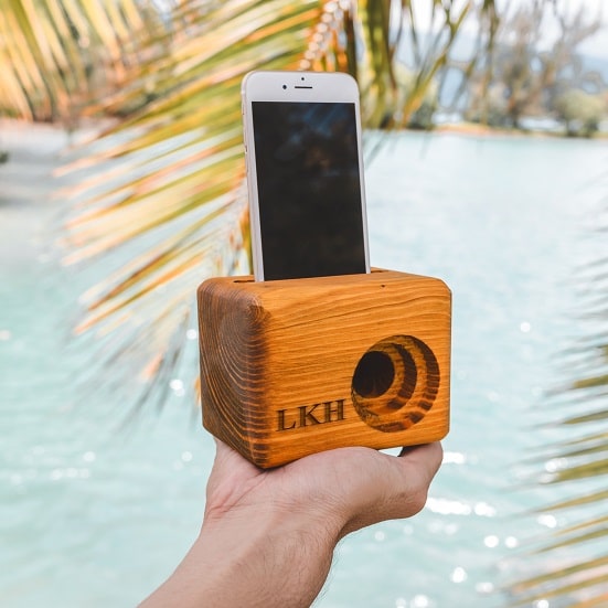 Wooden sales phone speaker