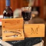 PARTNER IN WINE Engraved Bamboo Wine Tool Kit