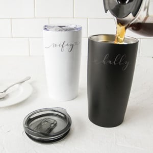 The stainless steel design keeps your coffee warm and your chilled drinks cold.