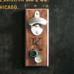 Engraved wooden wall mounted bottle opener for groomsmen