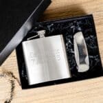 Personalized Flask & Pocket Knife Groomsmen Gift Set (Gift Boxed)