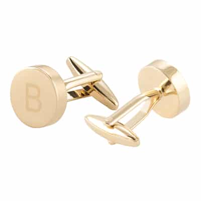 B is for beautiful. Which is how your wedding party will look wearing these gold cufflinks.