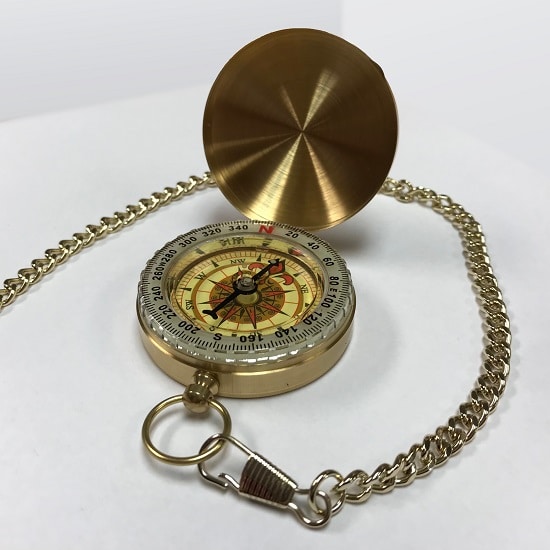 Brass Compass Open