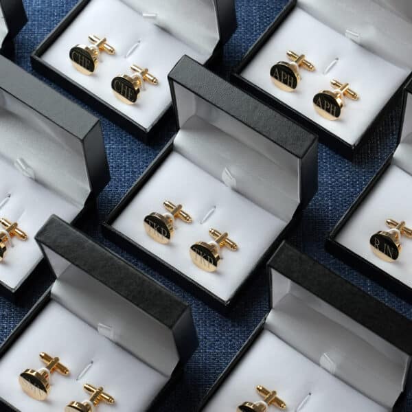 Matching gold cuff links for groomsmen